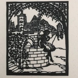 Meditation 🔥 💖Handmade PaperCut Silhouette Scherenschnitte🔥Contemporary Decor